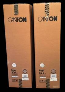 lot 220R image: Pair of New Canton Ergo SC-S HiFi Loudspeakers 110V Walnut Finish