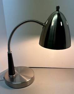 lot 249R image: RR - Adjustable Height Desk Lamp - Brushed Metal, Flexible Gooseneck