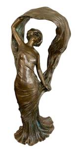 BR - Lucien Alliot Loïe Fuller Art Nouveau Bronze Sculpture / Attributed To