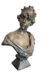 lot 23D image: DR - Emmanuel Villanis Lucrce Bust - Patinated Bronze Art Nouveau