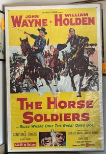 lot 24D image: DR - The Horse Soldiers Movie Poster - 1959 John Wayne & William Holden