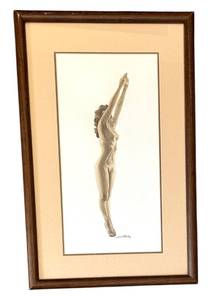 lot 40D image: BR - Jim Striby Original Nude Watercolor Painting