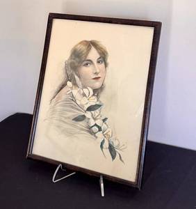 lot 42J image: DR - Vintage Portrait Print - Framed