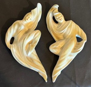 lot 55D image: BR - Pair of Vintage Coventry Ware Ceramic Wall Hangings