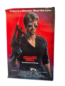 lot 60J image: DR - Stallone Cobra One Sheet Poster, Vintage Movie Poster