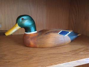lot 36 image: Signed Wooden Mallard