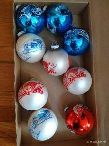 lot 67 image: (9) Shiny Brite Ball Ornaments