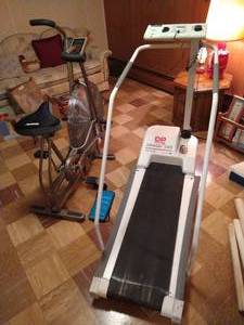 lot 166 image: Schwinn Exercise Bike, Leg Weights, & Life Strider 3325 Treadmill