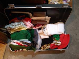 lot 192 image: Case of Vintage Fabrics & Clothes