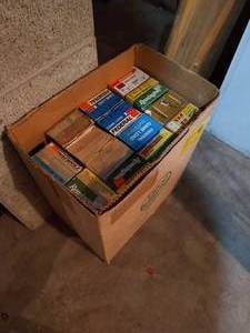 lot 198 image: Tall Box of Empty Vintage Ammo Boxes