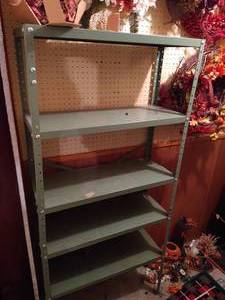 lot 213 image: Green Metal Shelf