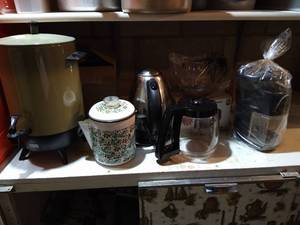 lot 224 image: Large Lot of Coffee Carafes, Grinder, Etc.