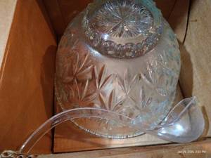 lot 232 image: Punch Bowl with Glasses and Ladle