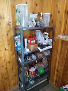 lot 257 image: Metal Shelf & Contents