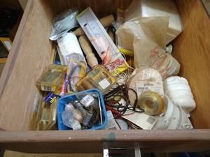 lot 300 image: Drawer of Tools, Hardware, & Misc. Items
