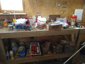 lot 301 image: 2 Shelves of Tools, Hardware, & Misc.
