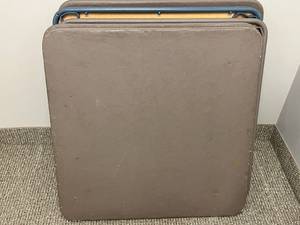 lot 149 image: Set of 3 Square Folding Card Tables with Metal Frames