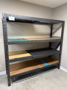 lot 5 image: Heavy Duty Metal Storage Rack 72x77x24 Inches with 4 Shelves - you disassemble & move