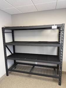lot 6 image: Heavy Duty 4-Shelf Steel Storage Rack 72x77x24 Inches - you disassemble & move