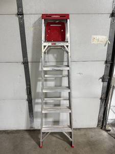 lot 8 image: Werner 6 ft Aluminum Step Ladder Type III 200 lb Capacity