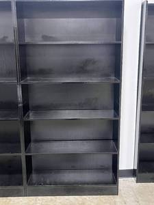 lot 19 image: Black 5-Shelf Bookcase 71x35.5x12 Inches - you disassemble & remove