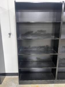 lot 24 image: Black Bookshelf 72x32x12 Inches 5 Shelves - you disassemble & remove