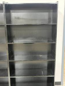 lot 26 image: Large Black Manufactured Wood Shelving Unit 71x35.5x12 Inches - you disassemble & move
