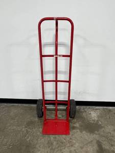 lot 44 image: Heavy Duty Red Steel Hand Truck with Pneumatic Wheels