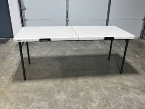lot 69 image: Lifetime Folding Banquet Table with Metal Legs
