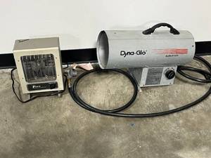 lot 83 image: Dyna-Glo 40000 BTU Propane Heater and Titan Fan Forced Convection Heater Set