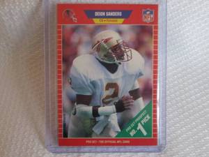 lot 10 image: 1989 Pro Set Deion Sanders Rookie C...