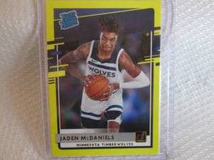 lot 112 image: 2020-21 Donruss Jaden McDaniels yel...