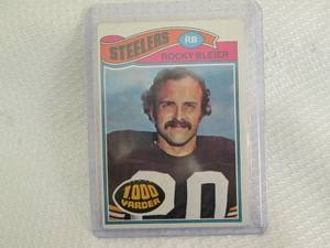 lot 157 image: 1977 Topps Rocky Bleier Card...