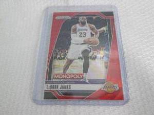 lot 193 image: 2024-25 Prizm LeBron James Red Mono...