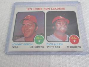 lot 244 image: 1973 Topps Johnny Bench Home Run Le...