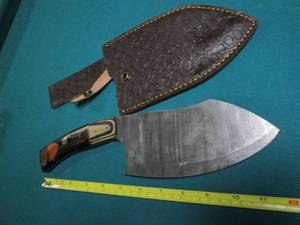 lot 501 image: Hand crafted knife with a leather s...