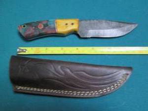 lot 504 image: Hand crafted knife with a leather s...