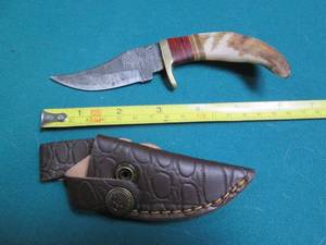 lot 506 image: Hand crafted knife with a leather s...