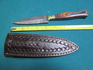 lot 507 image: Hand crafted knife with a leather s...