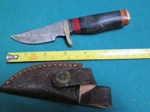 lot 508 image: Hand crafted knife with a leather s...
