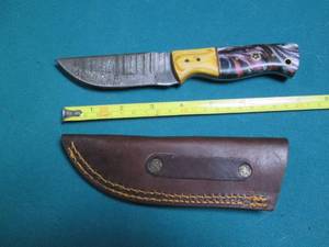 lot 509 image: Hand crafted knife with a leather s...