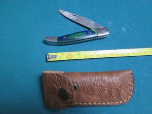 lot 511 image: Hand crafted pocket knife with a le...