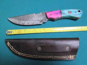 lot 512 image: Hand crafted knife with a leather s...