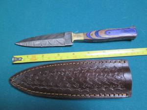 lot 519 image: Hand crafted knife with a leather s...