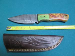 lot 527 image: Hand crafted knife with a leather s...