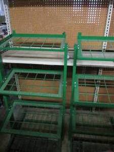 lot 95 image: 2 sturdy display or shop shelves 24...