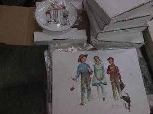 lot 144 image: 5 Norman Rockwell plates and raised...