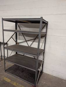 lot 156 image: Metal Frame shelf, 24 x 48 6 feet tall