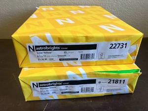 lot 13 image: Astrobrights Yellow and Green Cover Stock