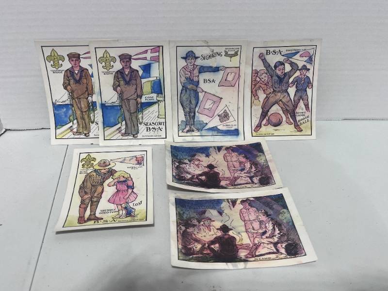 lot 75 image: 7 Holsum Bread American Maid Bread Boy Scouts Invisible Color Pictures